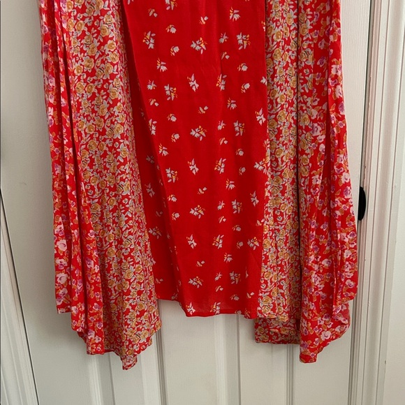 Free People Red Floral 2pc top and Maxi Skirt - Picture 13 of 16